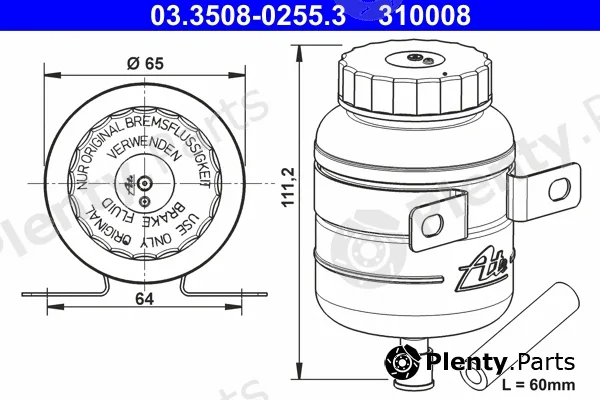 ATE 03.3508-0255.3 — Expansion Tank, brake fluid