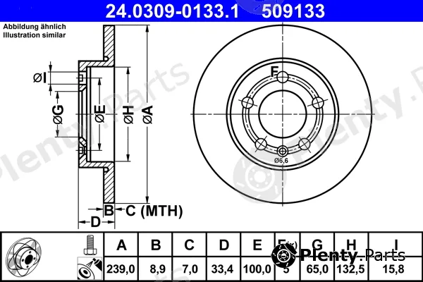 ATE 24.0309-0133.1 — Brake Disc PowerDisc