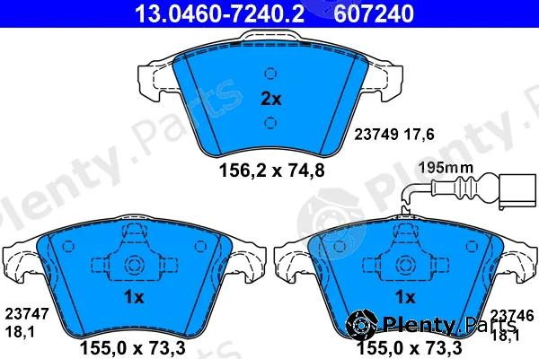 ATE 13.0460-7240.2 — Brake Pad Set, disc brake
