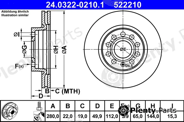 ATE 24.0322-0210.1 — Brake Disc PowerDisc