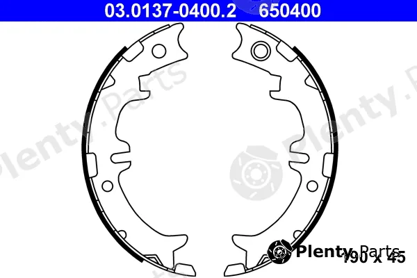 ATE 03.0137-0400.2 — Brake Shoe Set, parking brake