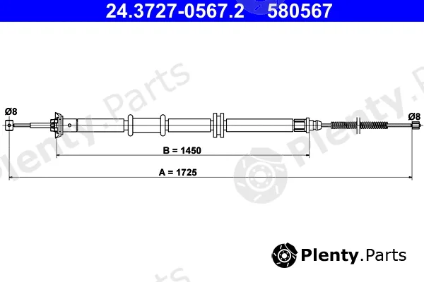 ATE 24.3727-0567.2 — Cable Pull, parking brake