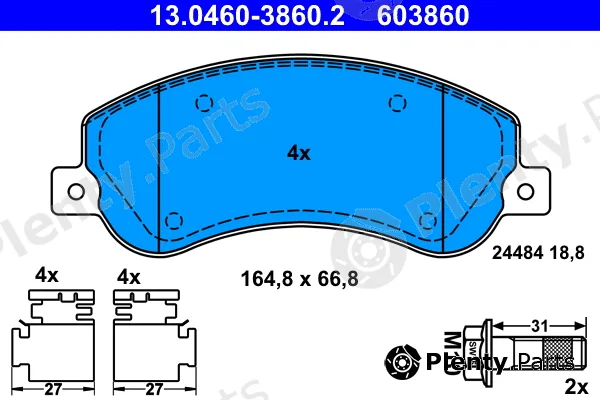 ATE 13.0460-3860.2 — Brake Pad Set, disc brake