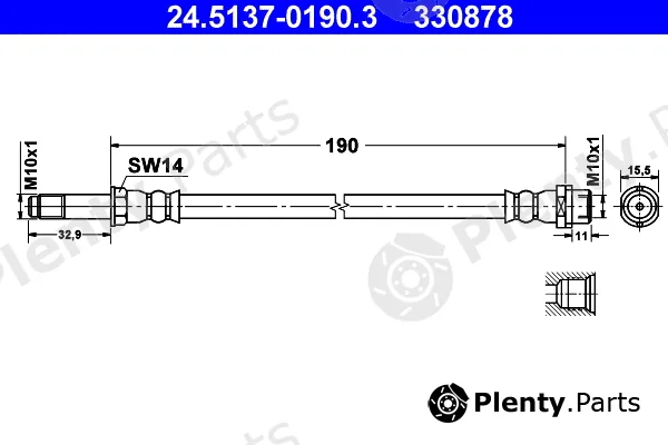 ATE 24.5137-0190.3 — Brake Hose