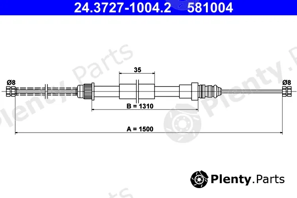 ATE 24.3727-1004.2 — Cable Pull, parking brake