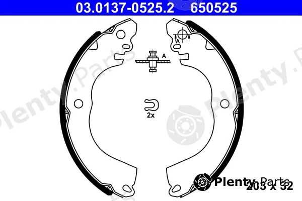 ATE 03.0137-0525.2 — Brake Shoe Set