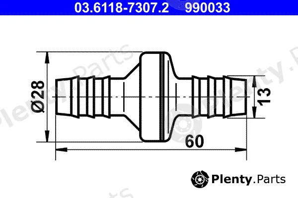 ATE 03.6118-7307.2 — Valve, vacuum hose