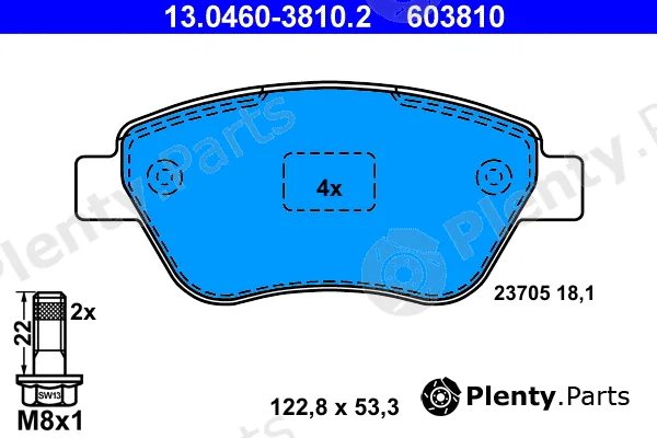 ATE 13.0460-3810.2 — Brake Pad Set, disc brake