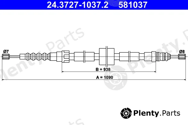 ATE 24.3727-1037.2 — Cable Pull, parking brake