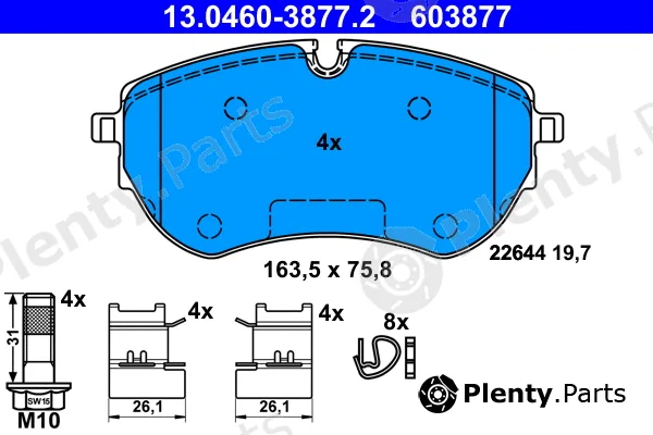 ATE 13.0460-3877.2 — Brake Pad Set, disc brake