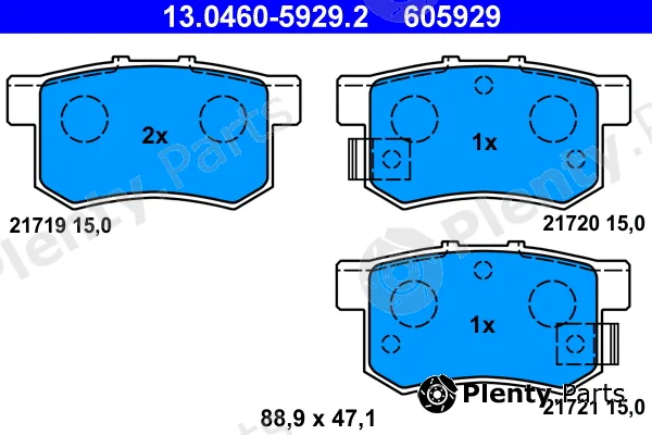 ATE 13.0460-5929.2 — Brake Pad Set, disc brake
