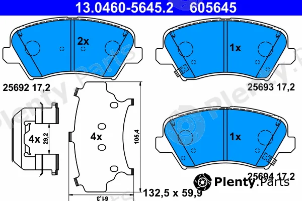 ATE 13.0460-5645.2 — Brake Pad Set, disc brake