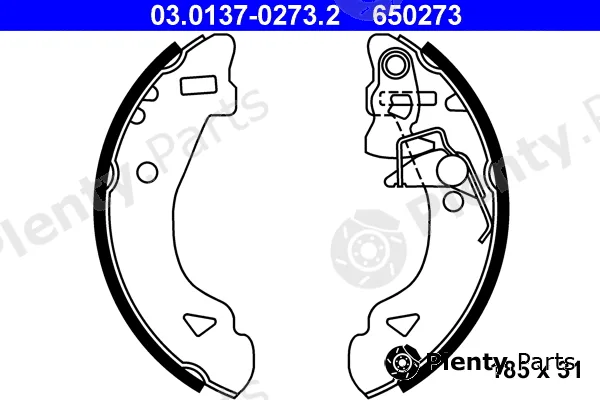 ATE 03.0137-0273.2 — Brake Shoe Set