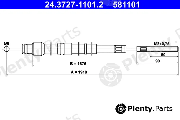 ATE 24.3727-1101.2 — Cable Pull, parking brake