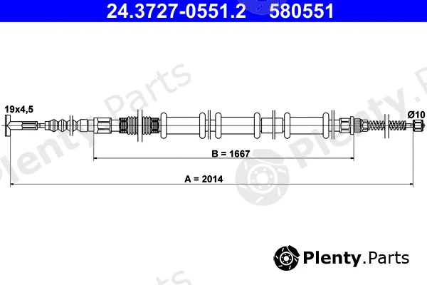 ATE 24.3727-0551.2 — Cable Pull, parking brake
