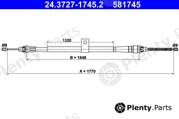 ATE 24.3727-1745.2 — Cable Pull, parking brake