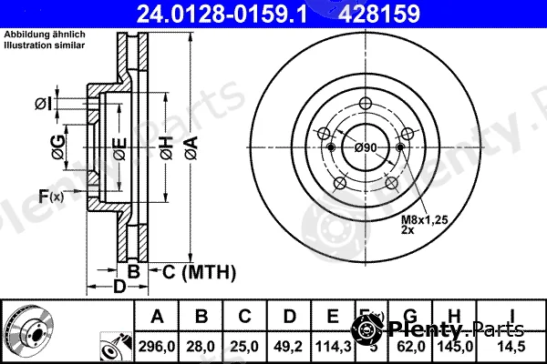 ATE 24.0128-0159.1 — Brake Disc