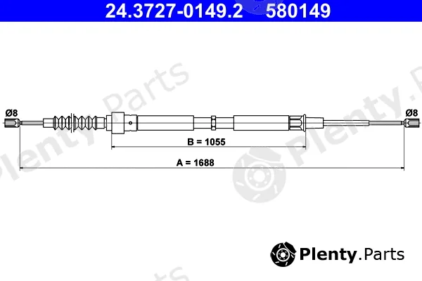 ATE 24.3727-0149.2 — Cable Pull, parking brake
