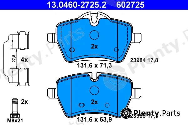 ATE 13.0460-2725.2 — Brake Pad Set, disc brake
