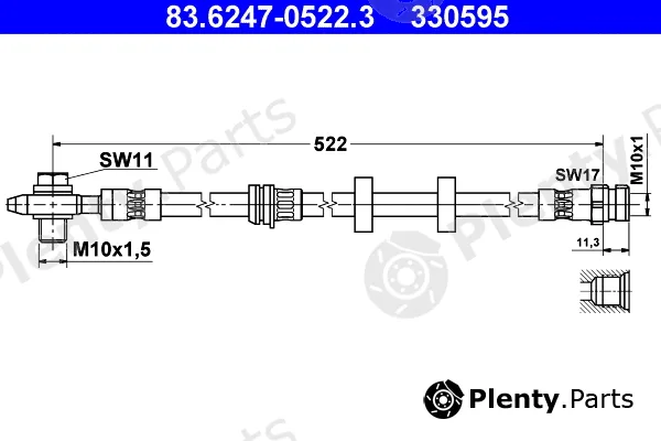 ATE 83.6247-0522.3 — Brake Hose