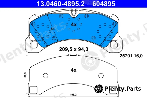 ATE 13.0460-4895.2 — Brake Pad Set, disc brake