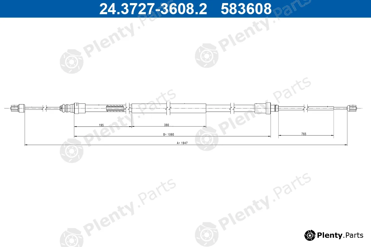 ATE 24.3727-3608.2 — Cable Pull, parking brake