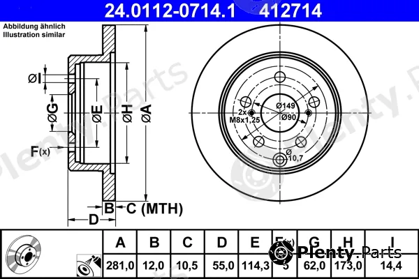 ATE 24.0112-0714.1 — Brake Disc