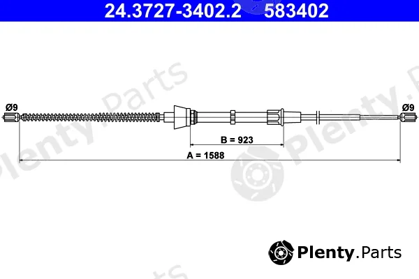 ATE 24.3727-3402.2 — Cable Pull, parking brake