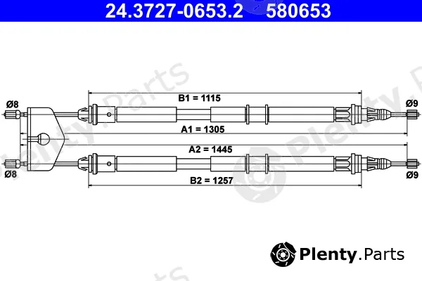 ATE 24.3727-0653.2 — Cable Pull, parking brake