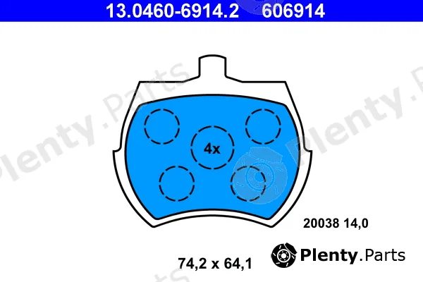 ATE 13.0460-6914.2 — Brake Pad Set, disc brake