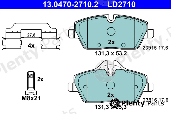 ATE 13.0470-2710.2 — Brake Pad Set, disc brake ATE Ceramic