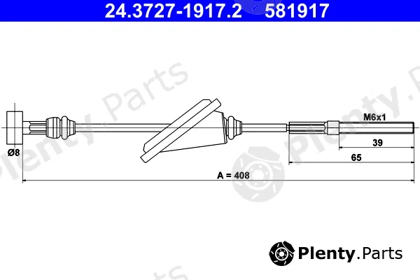 ATE 24.3727-1917.2 — Cable Pull, parking brake