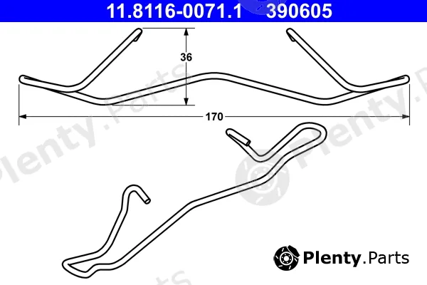 ATE 11.8116-0071.1 — Spring, brake caliper