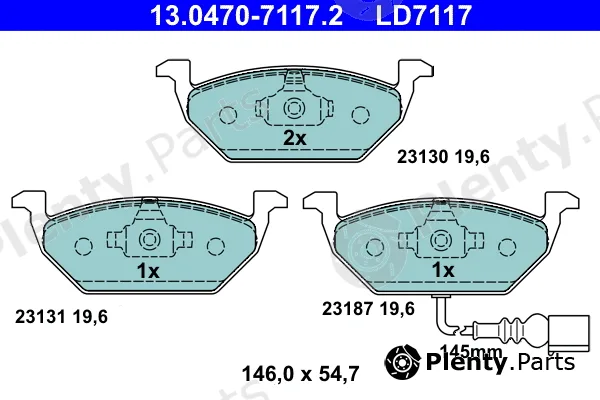 ATE 13.0470-7117.2 — Brake Pad Set, disc brake ATE Ceramic