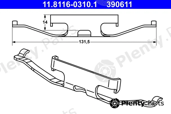 ATE 11.8116-0310.1 — Spring, brake caliper