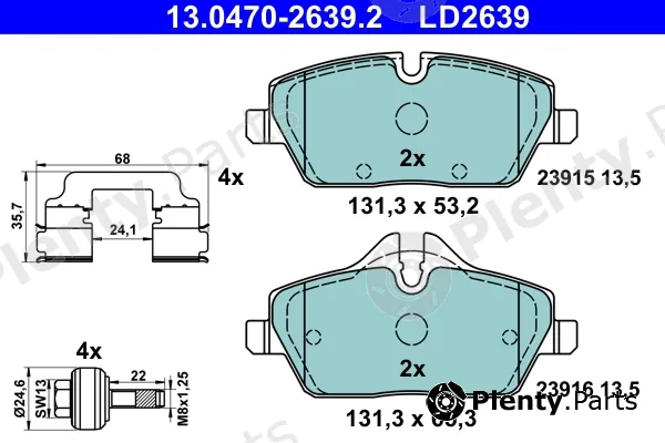 ATE 13.0470-2639.2 — Brake Pad Set, disc brake ATE Ceramic
