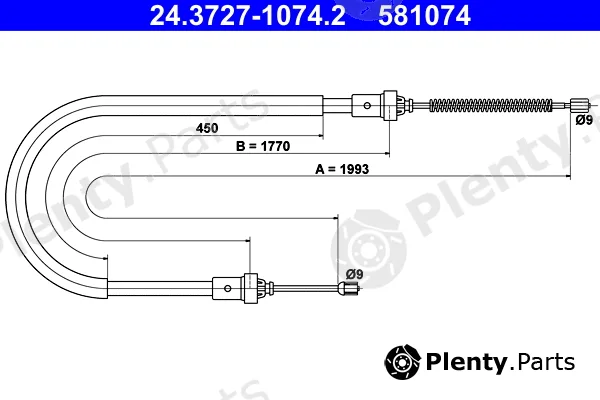 ATE 24.3727-1074.2 — Cable Pull, parking brake