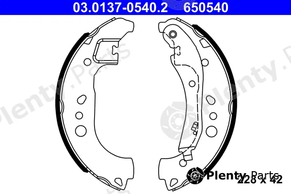 ATE 03.0137-0540.2 — Brake Shoe Set