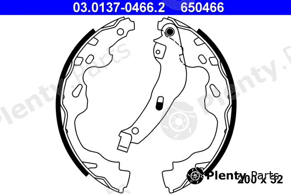 ATE 03.0137-0466.2 — Brake Shoe Set