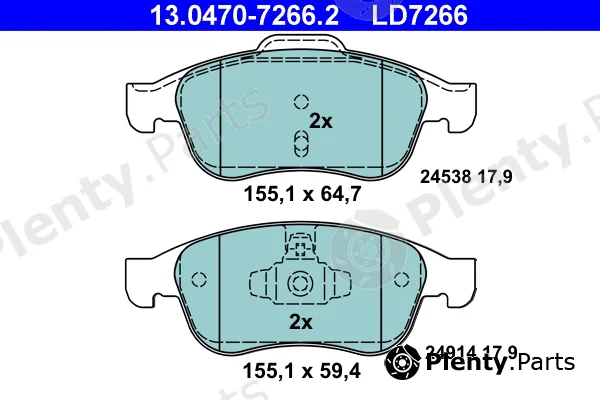 ATE 13.0470-7266.2 — Brake Pad Set, disc brake ATE Ceramic
