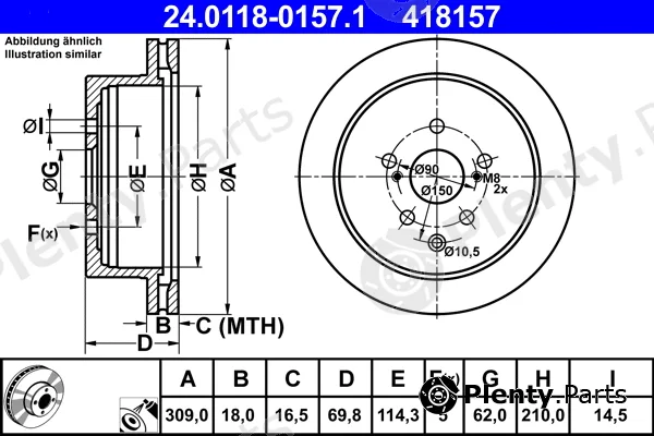 ATE 24.0118-0157.1 — Brake Disc