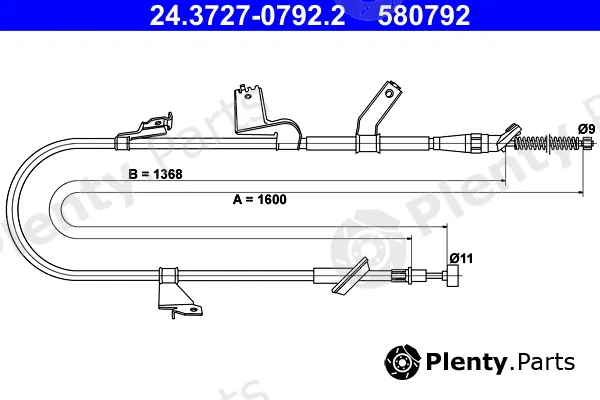 ATE 24.3727-0792.2 — Cable Pull, parking brake