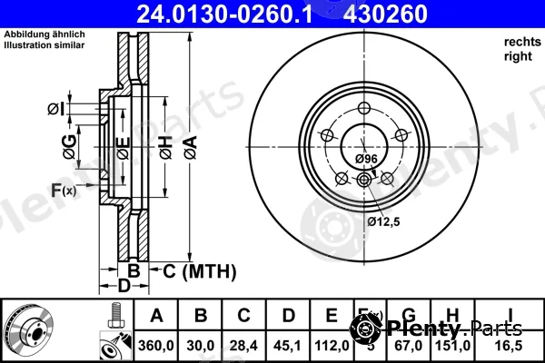 ATE 24.0130-0260.1 — Brake Disc
