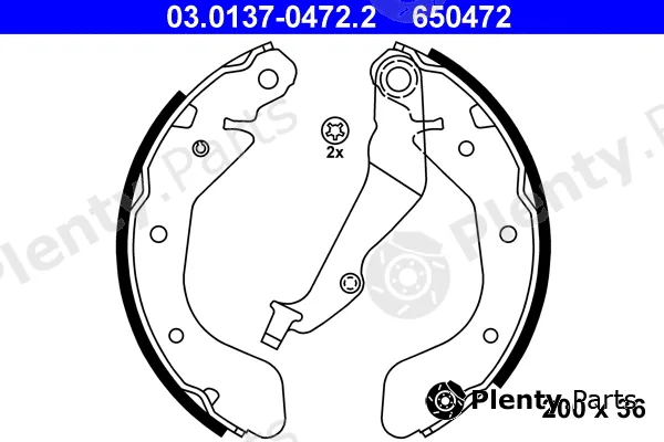 ATE 03.0137-0472.2 — Brake Shoe Set