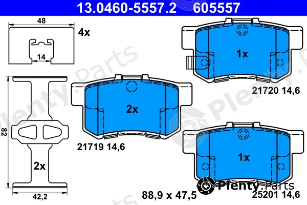 ATE 13.0460-5557.2 — Brake Pad Set, disc brake