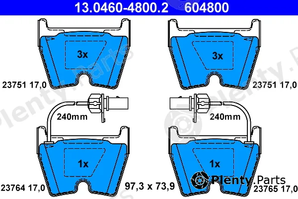 ATE 13.0460-4800.2 — Brake Pad Set, disc brake