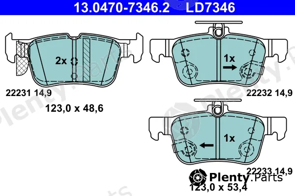 ATE 13.0470-7346.2 — Brake Pad Set, disc brake ATE Ceramic