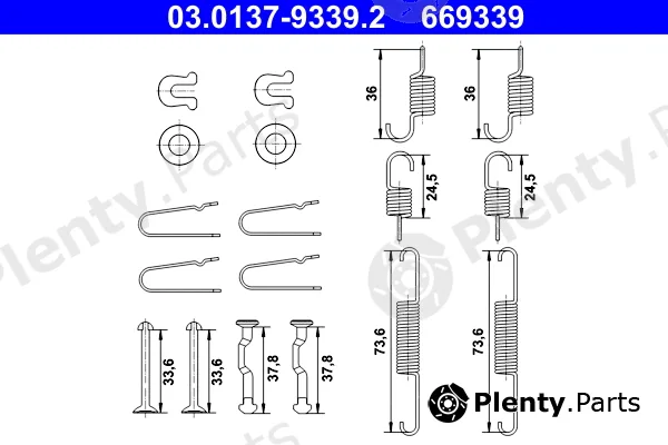 ATE 03.0137-9339.2 — Accessory Kit, parking brake shoes