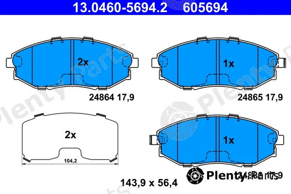 ATE 13.0460-5694.2 — Brake Pad Set, disc brake