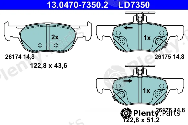 ATE 13.0470-7350.2 — Brake Pad Set, disc brake ATE Ceramic